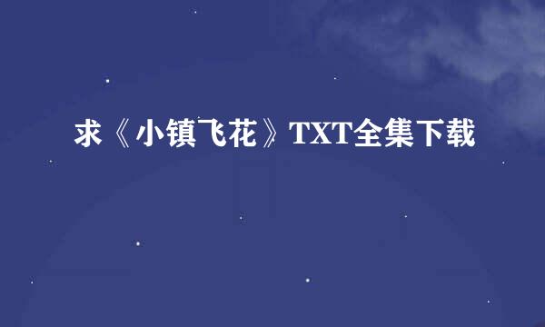 求《小镇飞花》TXT全集下载