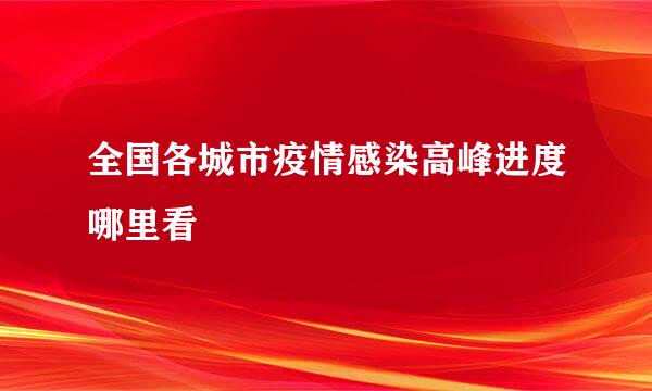 全国各城市疫情感染高峰进度哪里看