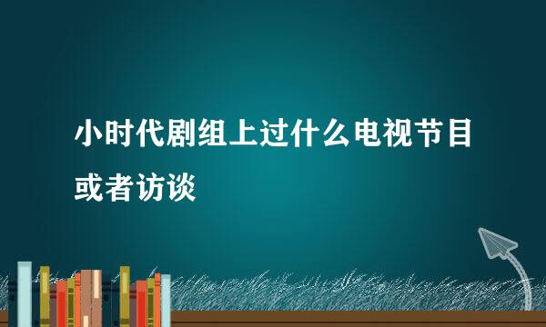 小时代剧组上过什么电视节目或者访谈