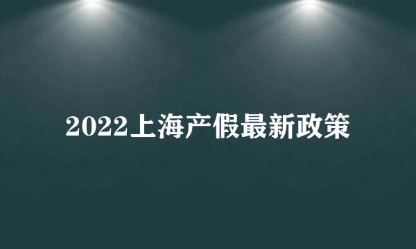 2022上海产假最新政策