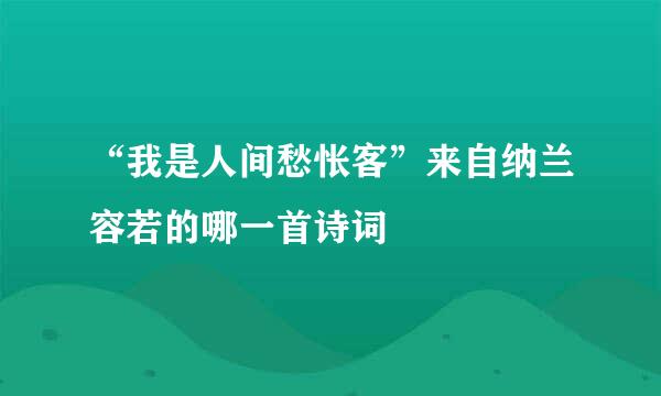 “我是人间愁怅客”来自纳兰容若的哪一首诗词