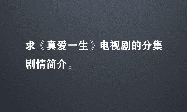 求《真爱一生》电视剧的分集剧情简介。