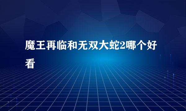 魔王再临和无双大蛇2哪个好看