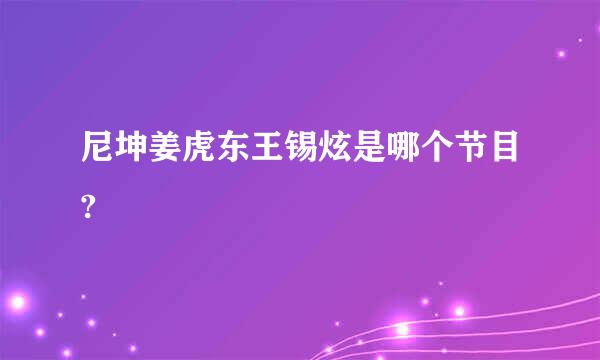 尼坤姜虎东王锡炫是哪个节目?