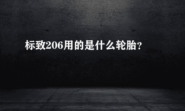 标致206用的是什么轮胎？