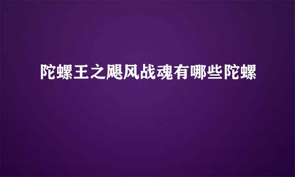 陀螺王之飓风战魂有哪些陀螺