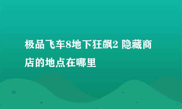 极品飞车8地下狂飙2 隐藏商店的地点在哪里