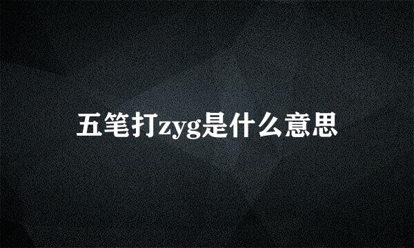 五笔打zyg是什么意思