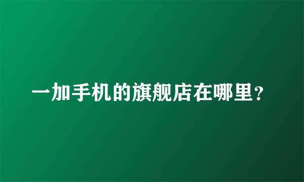 一加手机的旗舰店在哪里？