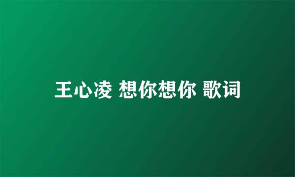 王心凌 想你想你 歌词