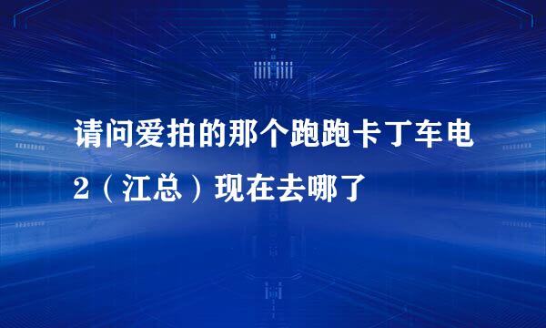 请问爱拍的那个跑跑卡丁车电2（江总）现在去哪了