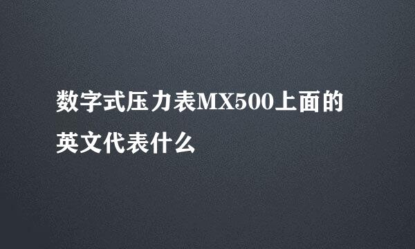 数字式压力表MX500上面的英文代表什么