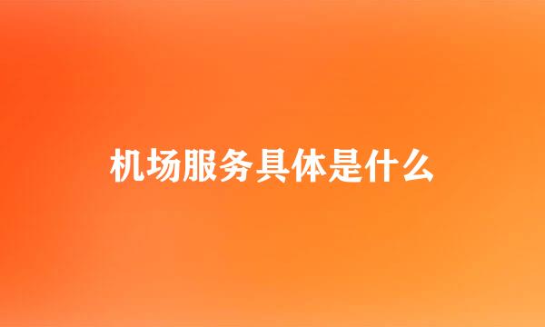 机场服务具体是什么