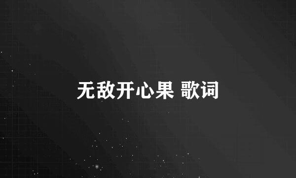 无敌开心果 歌词