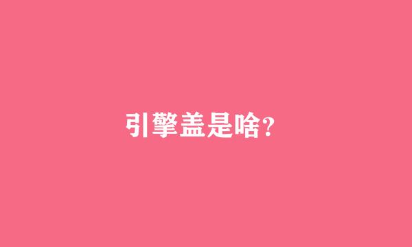 引擎盖是啥？