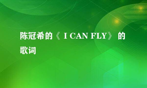 陈冠希的《 I CAN FLY》 的歌词