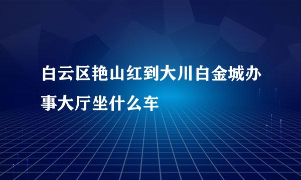 白云区艳山红到大川白金城办事大厅坐什么车