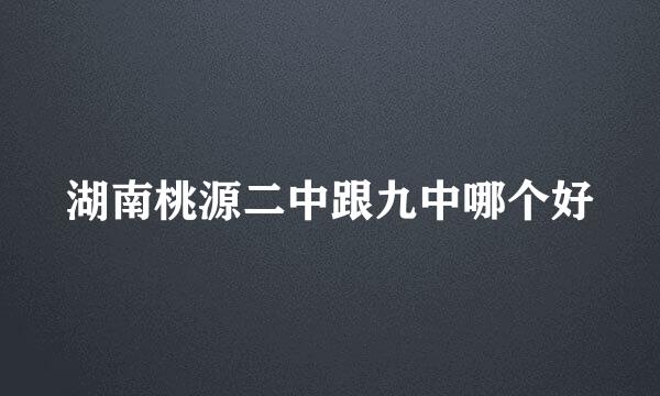 湖南桃源二中跟九中哪个好