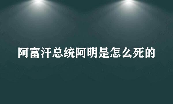 阿富汗总统阿明是怎么死的