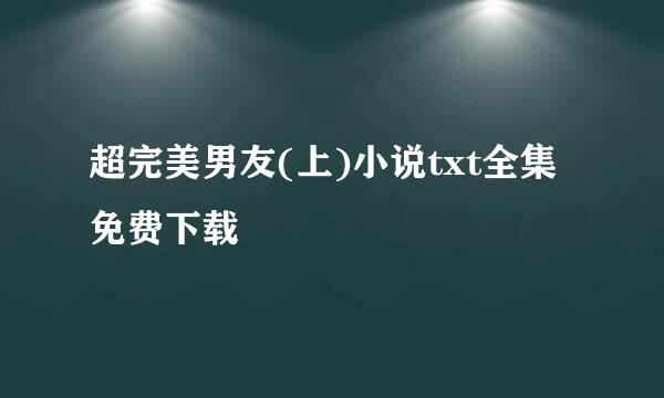 超完美男友(上)小说txt全集免费下载