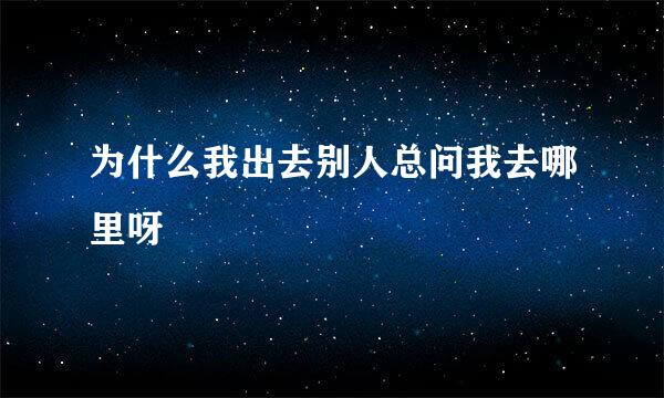 为什么我出去别人总问我去哪里呀