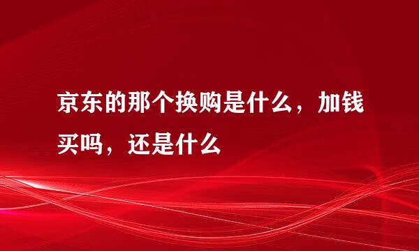 京东的那个换购是什么，加钱买吗，还是什么