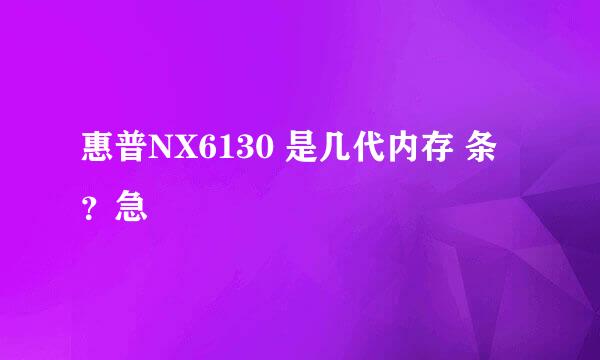 惠普NX6130 是几代内存 条？急