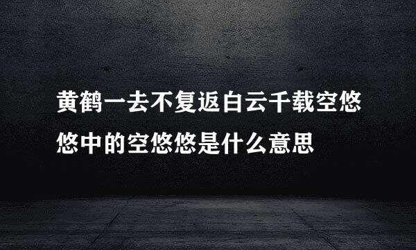 黄鹤一去不复返白云千载空悠悠中的空悠悠是什么意思