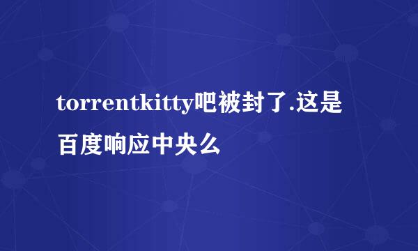 torrentkitty吧被封了.这是百度响应中央么