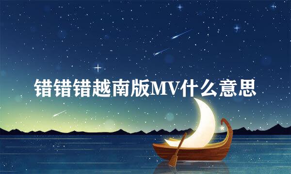 错错错越南版MV什么意思