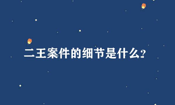 二王案件的细节是什么？