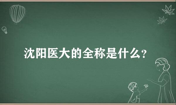 沈阳医大的全称是什么？