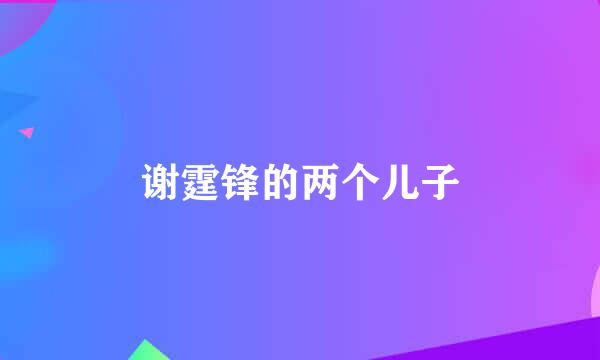 谢霆锋的两个儿子