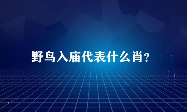 野鸟入庙代表什么肖？