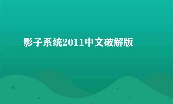 影子系统2011中文破解版