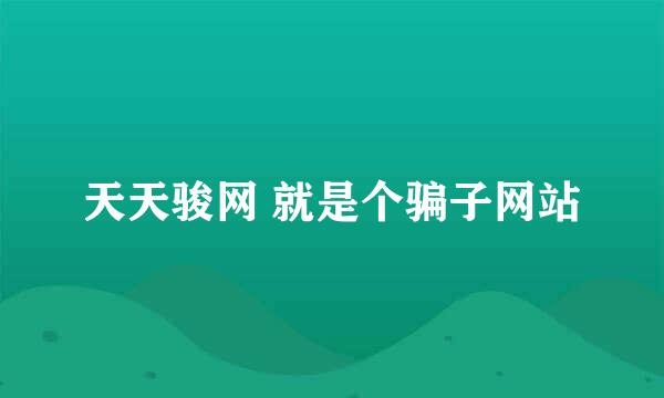 天天骏网 就是个骗子网站