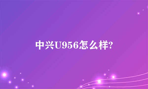 中兴U956怎么样?