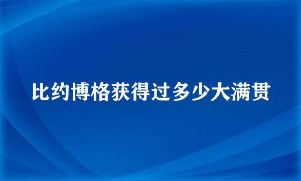 比约博格获得过多少大满贯