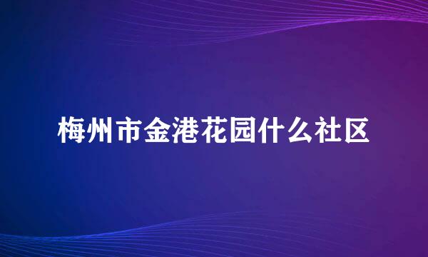 梅州市金港花园什么社区