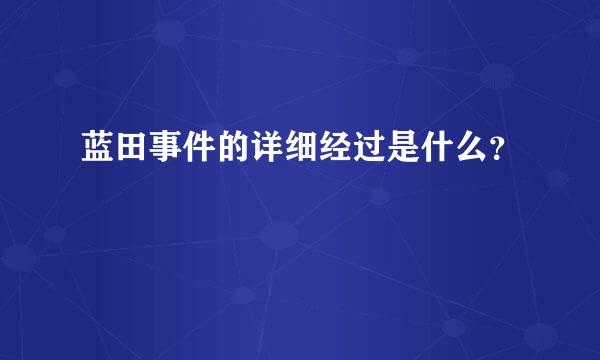 蓝田事件的详细经过是什么？