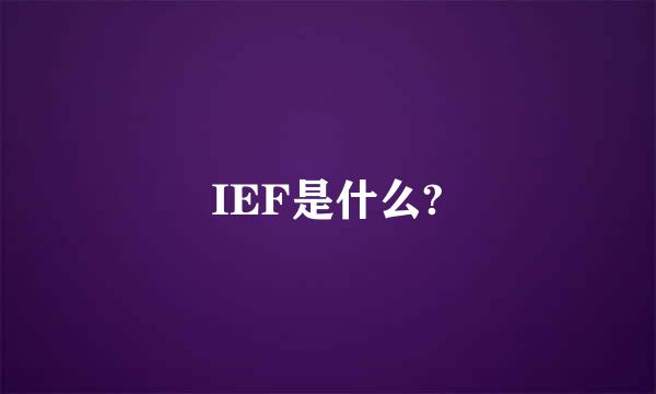 IEF是什么?