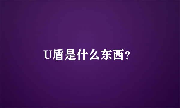 U盾是什么东西？