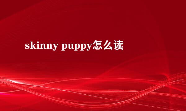 skinny puppy怎么读