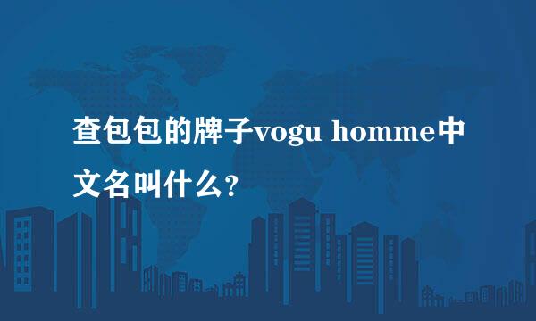 查包包的牌子vogu homme中文名叫什么？