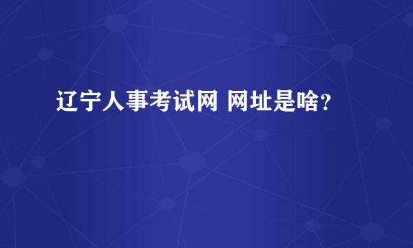 辽宁人事考试网 网址是啥？