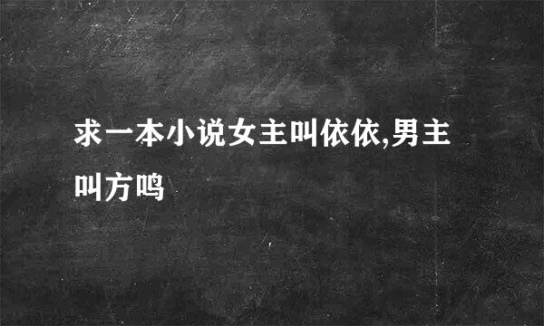 求一本小说女主叫依依,男主叫方鸣