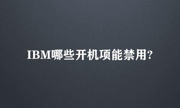 IBM哪些开机项能禁用?