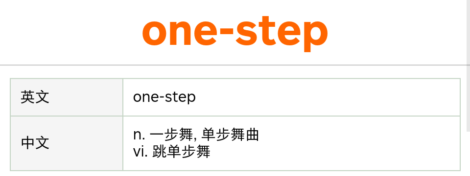 one-step名词解释
