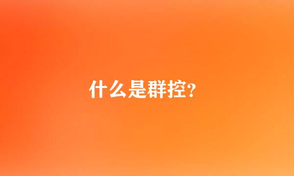 什么是群控？