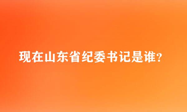 现在山东省纪委书记是谁？